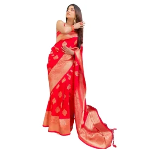 54464938747_21fb015e48_o_d-1000x1000-1.webp Generic Women's Silk Printed Saree With Unstitched Blouse 5.5Mtr (Red)