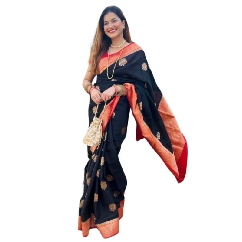 54464938957_d6f05bb31c_o_d-1000x1000-1.webp Generic Women's Silk Printed Saree With Unstitched Blouse 5.5Mtr (Black-Red)