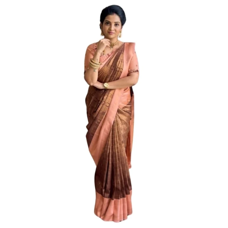54464939017_7c39e82297_o_d-1000x1000-1.webp Generic Women's Silk Printed Saree With Unstitched Blouse 5.5Mtr (Brown)