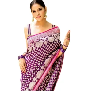 54464939027_7796a38a28_o_d-1000x1000-1.webp Generic Women's Silk Printed Saree With Unstitched Blouse 5.5Mtr (Purple)