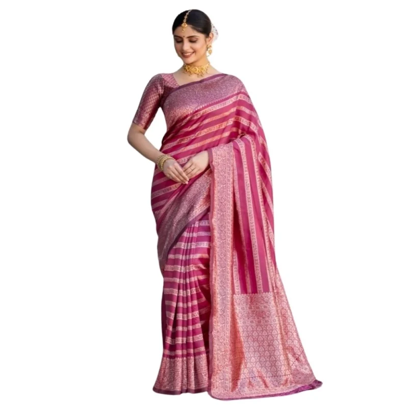 54464939347_a406ca16eb_o_d-1000x1000-1.webp Generic Women's Silk Printed Saree With Unstitched Blouse 5.5Mtr (Pink)