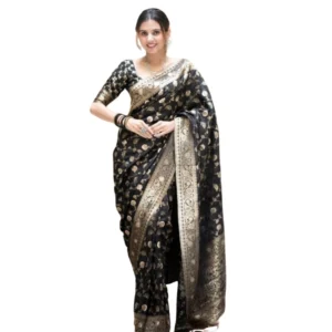 54464940147_338701d754_o_d-1000x1000-1.webp Generic Women's Silk Printed Saree With Unstitched Blouse 5.5Mtr (Black)