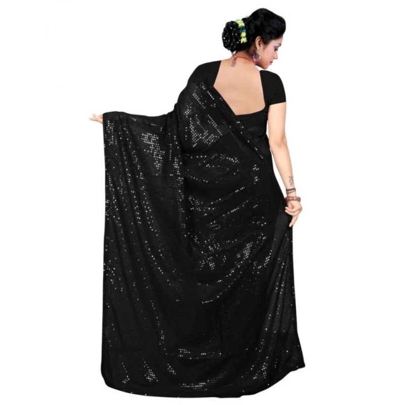 54465340631_0d8f80b989_o_d-1000x1000-1.webp Generic Women's Georgette Embellished Sequnece Bollywood Saree With Unstitched Blouse 5.5Mtr (Black)