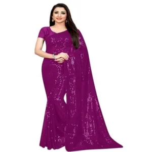 54465537704_ab133b11ba_o_d-1000x1000-1.webp Generic Women's Georgette Embellished Sequnece Bollywood Saree With Unstitched Blouse 5.5Mtr (Purple)