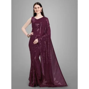 54465691750_5b76ba287e_o_d-1000x1000-1.webp Generic Women's Georgette Embellished Sequnece Bollywood Saree With Unstitched Blouse 5.5Mtr (Purple)