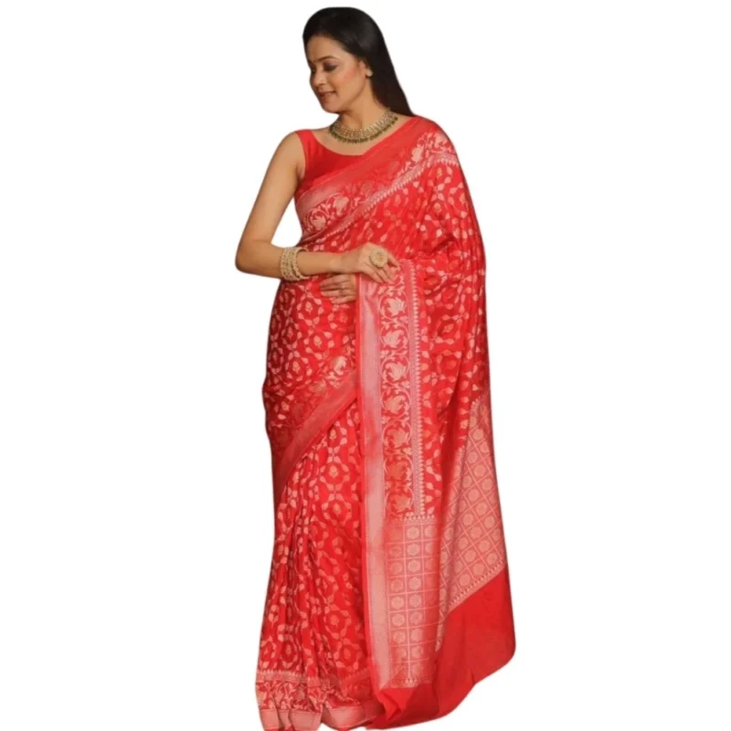 54465778541_d4d858f77c_o_d-1000x1000-1.webp Generic Women's Silk Printed Saree With Unstitched Blouse 5.5Mtr (Orange)