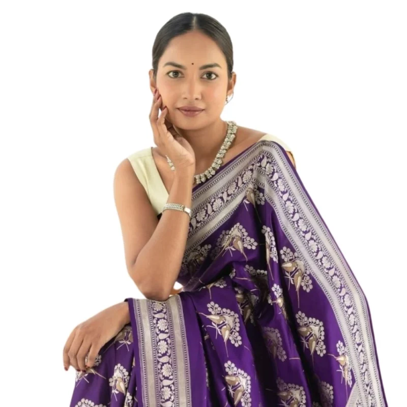 54465778586_bfe8090c5f_o_d-1000x1000-1.webp Generic Women's Silk Printed Saree With Unstitched Blouse 5.5Mtr (Purple)