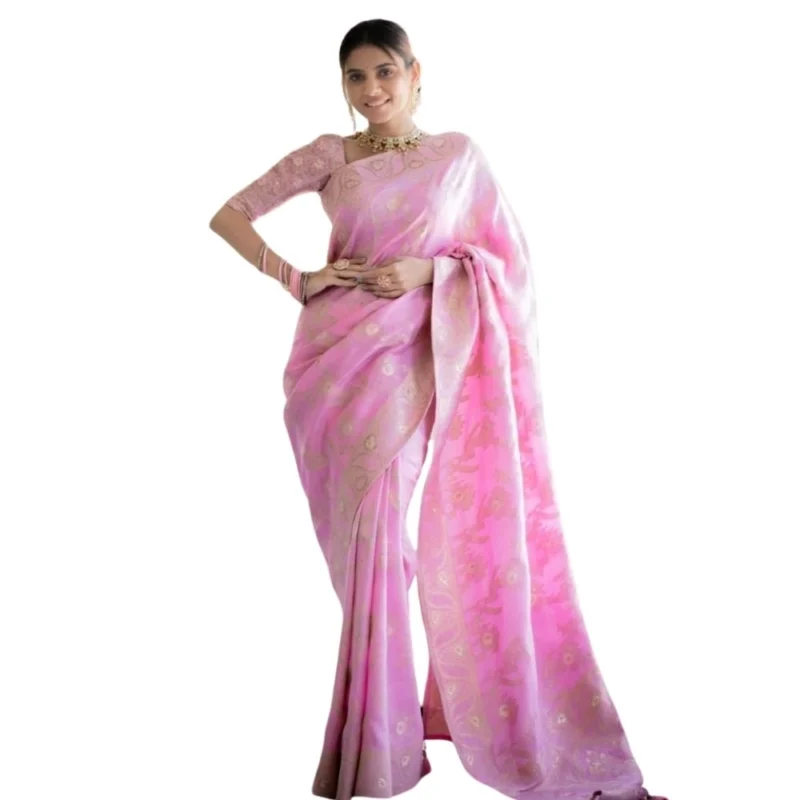 54465972824_683af3c449_o_d-1000x1000-1.webp Generic Women's Silk Printed Saree With Unstitched Blouse 5.5Mtr (Pink)