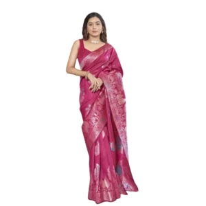 54465973029_7ee32fbeb2_o_d-1000x1000-1.webp Generic Women's Silk Printed Saree With Unstitched Blouse 5.5Mtr (Rani Pink)