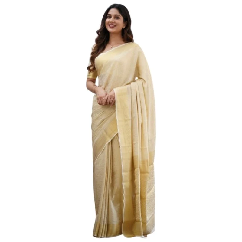 54465973494_01fd798d68_o_d-1000x1000-1.webp Generic Women's Silk Printed Saree With Unstitched Blouse 5.5Mtr (Cream)