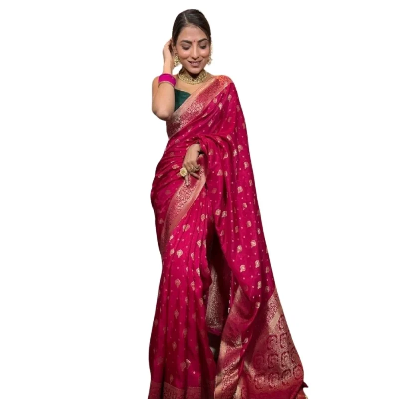 54465974164_f83a12acfb_o_d-1000x1000-1.webp Generic Women's Silk Printed Saree With Unstitched Blouse 5.5Mtr (Rani Pink)