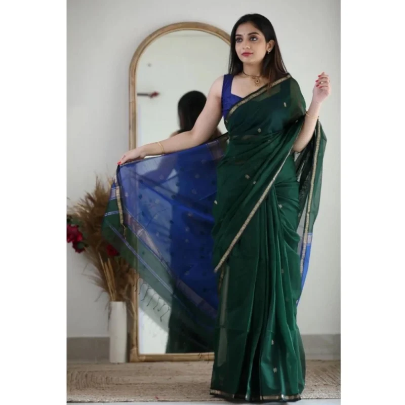 54465974489_8545125693_o_d-1000x1000-1.webp Generic Women's Cotton Printed Saree With Unstitched Blouse 5.5Mtr (Green)