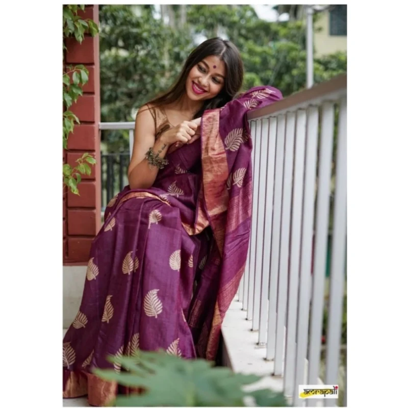 54465974534_b3b28a8f79_o_d-1000x1000-1.webp Generic Women's Silk Printed Saree With Unstitched Blouse 5.5Mtr (Purple)