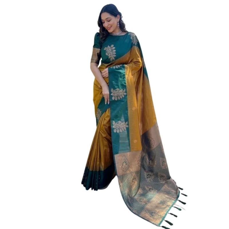 54466035133_524da5dc54_o_d-1000x1000-1.webp Generic Women's Silk Printed Saree With Unstitched Blouse 5.5Mtr (Yellow)