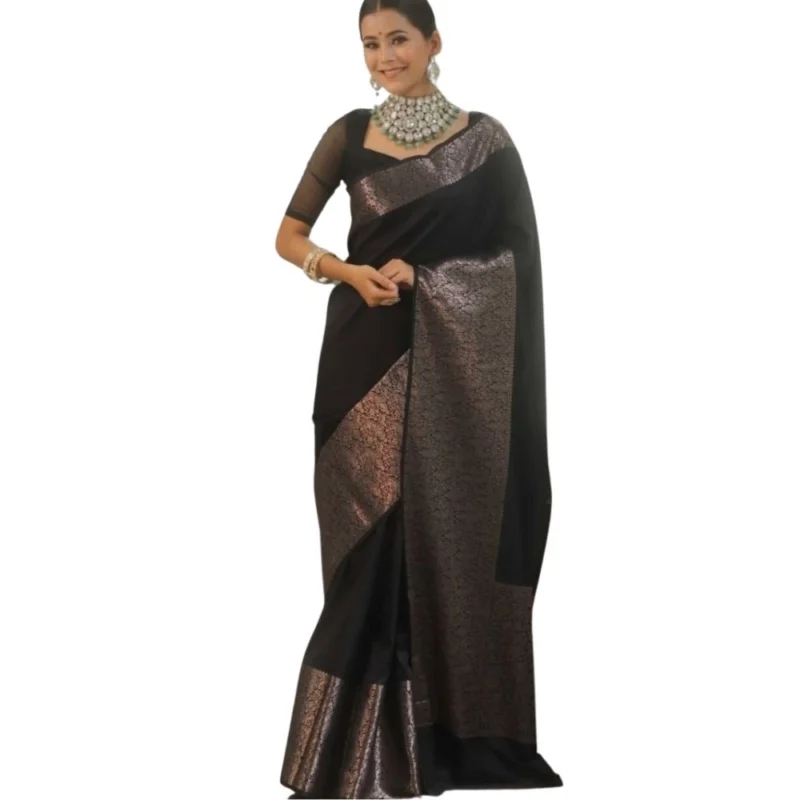 54466035613_62bcf6ed66_o_d-1000x1000-1.webp Generic Women's Silk Printed Saree With Unstitched Blouse 5.5Mtr (Black)