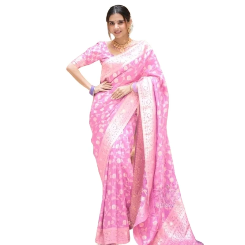 54466036078_2e19e4eca8_o_d-1000x1000-1.webp Generic Women's Silk Printed Saree With Unstitched Blouse 5.5Mtr (Pink)