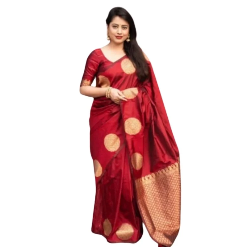 54466036173_e924cecdba_o_d-1000x1000-1.webp Generic Women's Silk Printed Saree With Unstitched Blouse 5.5Mtr (Red)