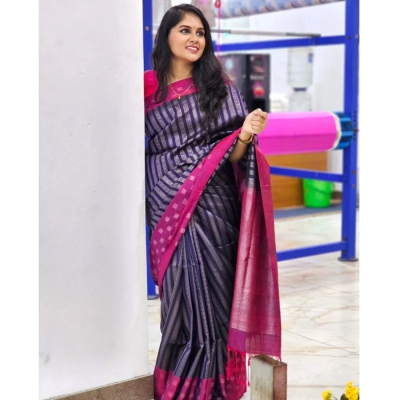 54466036253_1daa7cb561_o_d-1000x1000-1.webp Generic Women's Silk Printed Saree With Unstitched Blouse 5.5Mtr (Navy Blue)