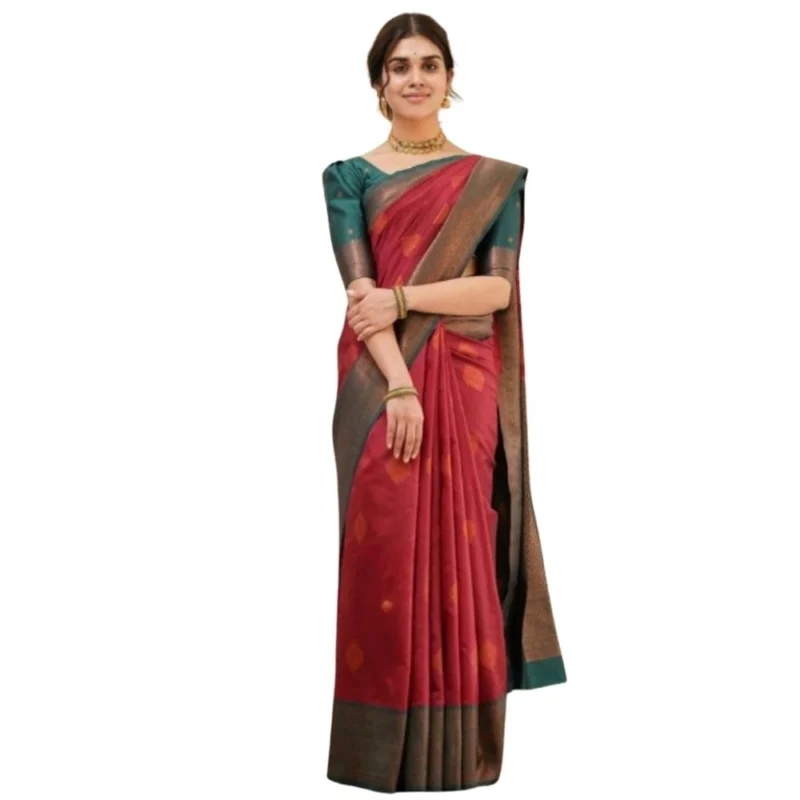 54466127475_cd1f9abff3_o_d-1000x1000-1.webp Generic Women's Silk Printed Saree With Unstitched Blouse 5.5Mtr (Red)