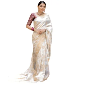 54466127520_973eef22f1_o_d-1000x1000-1.webp Generic Women's Silk Printed Saree With Unstitched Blouse 5.5Mtr (White)