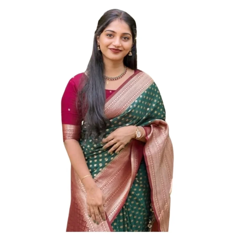 54466127630_a7bc7f7762_o_d-1000x1000-1.webp Generic Women's Silk Printed Saree With Unstitched Blouse 5.5Mtr (Green-Red)