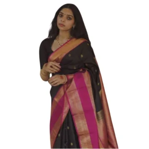54466127660_eb4e0faf8f_o_d-1000x1000-1.webp Generic Women's Silk Printed Saree With Unstitched Blouse 5.5Mtr (Black-Pink)