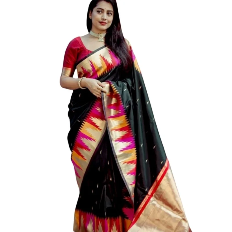 54466127670_d9bfe223d4_o_d-1000x1000-1.webp Generic Women's Silk Printed Saree With Unstitched Blouse 5.5Mtr (Multicolor)
