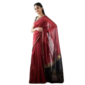 54466128075_1e183e8706_o_d-1000x1000-1.webp Generic Women's Cotton Printed Saree With Unstitched Blouse 5.5Mtr (Red)