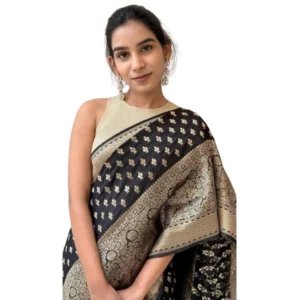 54466128335_51bfe0c196_o_d-1000x1000-1.webp Generic Women's Silk Printed Saree With Unstitched Blouse 5.5Mtr (Black)