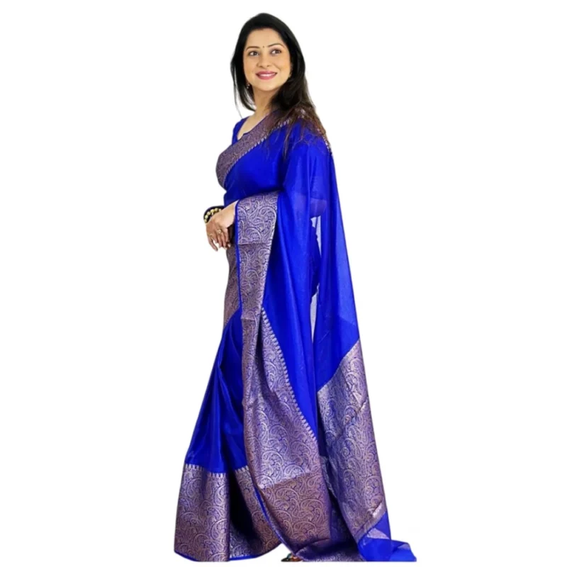 54471725557_055ba5771a_o_d-1000x1000-1.webp Generic Women's Soft Lichi Silk Solid Saree With Unstitched Blouse 5.5Mtr (Blue)