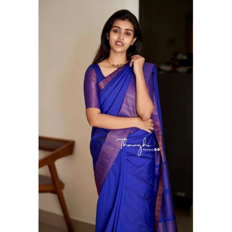 54472567016_f6b81b79f5_o_d-1000x1000-1.webp Generic Women's Soft Lichi Silk Solid Saree With Unstitched Blouse 5.5Mtr (Blue)