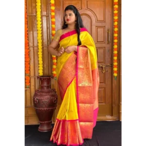 54472567126_1d0111d5ff_o_d-1000x1000-1.webp Generic Women's Soft Lichi Silk Printed Saree With Unstitched Blouse 5.5Mtr (Yellow)
