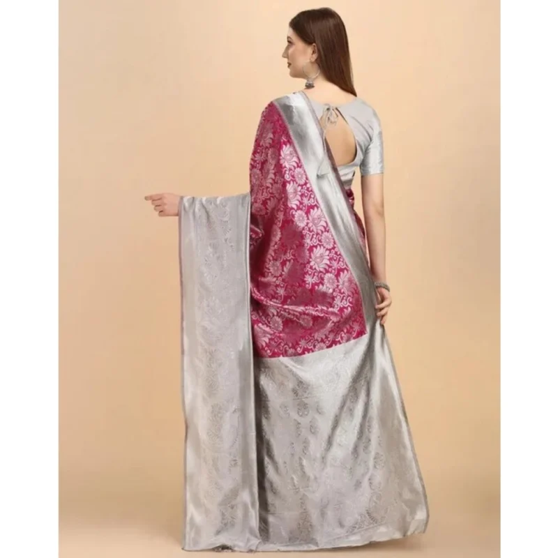 54472567456_dbb8703c76_o_d-1000x1000-1.webp Generic Women's Soft Lichi Silk Printed Saree With Unstitched Blouse 5.5Mtr (Pink)