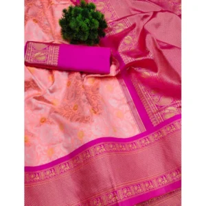 54472767209_96e8b3e333_o_d-1000x1000-1.webp Generic Women's Soft Lichi Silk Printed Saree With Unstitched Blouse 5.5Mtr (Pink)