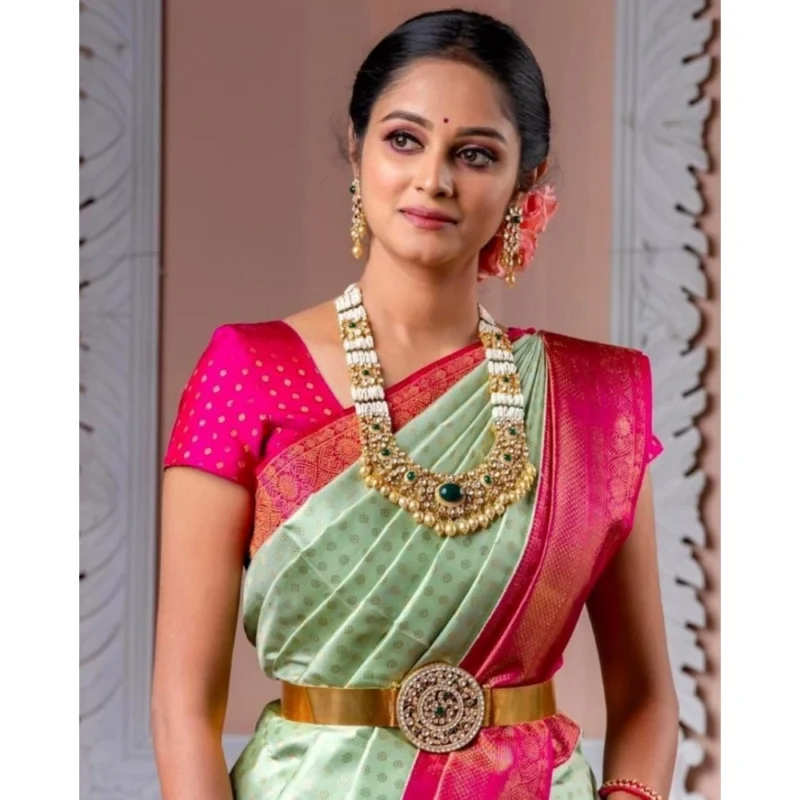 54472835768_6807158f92_o_d-1000x1000-1.webp Generic Women's Soft Lichi Silk Printed Saree With Unstitched Blouse 5.5Mtr (Light Green)