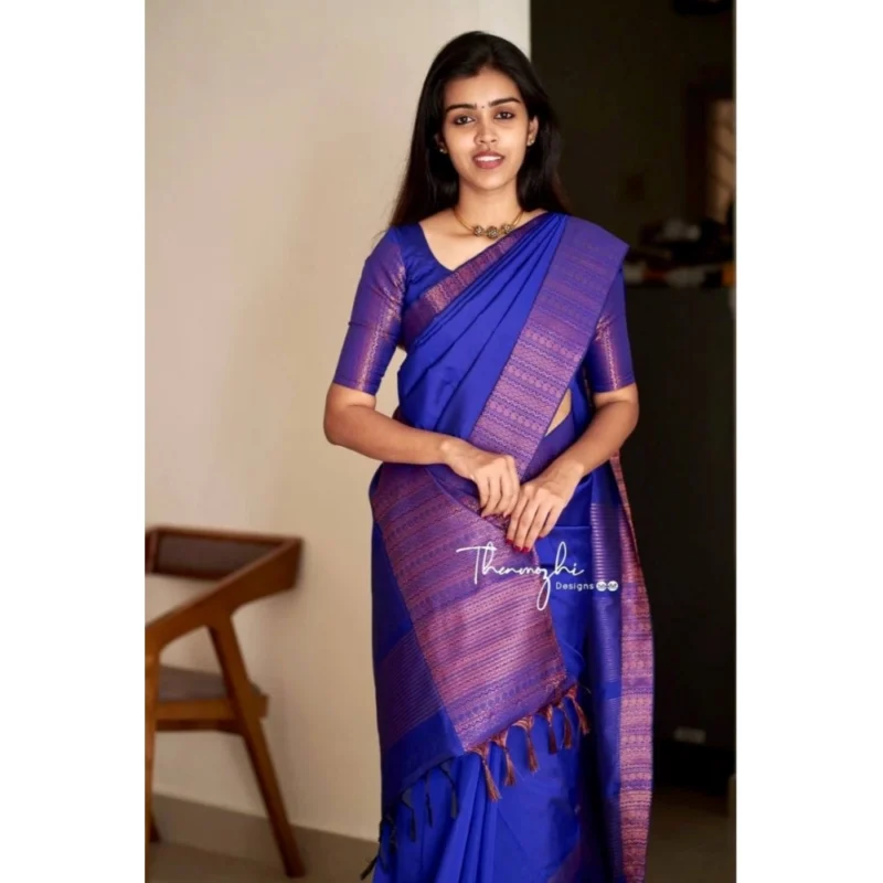 54472835903_4c3b7d83dd_o_d-1000x1000-1.webp Generic Women's Soft Lichi Silk Solid Saree With Unstitched Blouse 5.5Mtr (Blue)