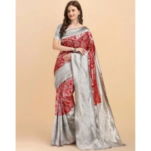 54472835983_475b9d1974_o_d-1000x1000-1.webp Generic Women's Soft Lichi Silk Printed Saree With Unstitched Blouse 5.5Mtr (Red)