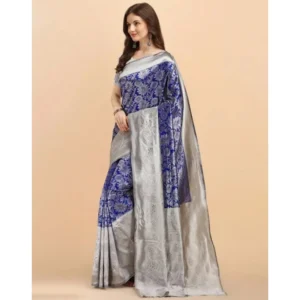 54472836053_bda6b230a5_o_d-1000x1000-1.webp Generic Women's Soft Lichi Silk Printed Saree With Unstitched Blouse 5.5Mtr (Blue)