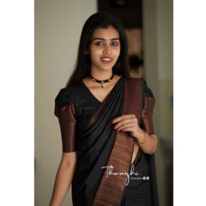 54472923910_6de69e022c_o_d-1000x1000-1.webp Generic Women's Soft Lichi Silk Solid Saree With Unstitched Blouse 5.5Mtr (Black)