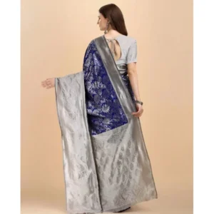 54472924030_d1d5afa609_o_d-1000x1000-1.webp Generic Women's Soft Lichi Silk Printed Saree With Unstitched Blouse 5.5Mtr (Blue)