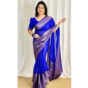 54472924165_2287e4deeb_o_d-1000x1000-1.webp Generic Women's Soft Lichi Silk Solid Saree With Unstitched Blouse 5.5Mtr (Blue)