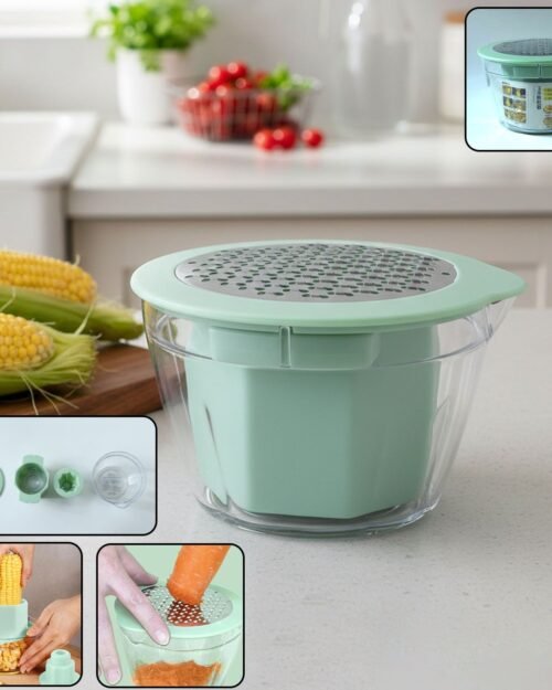 Manual Vegetable Grater – Multipurpose Shredder with Storage Bowl