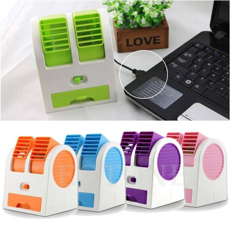 Dual Bladeless Mini Air Conditioner – USB & Fragrance</title_html>