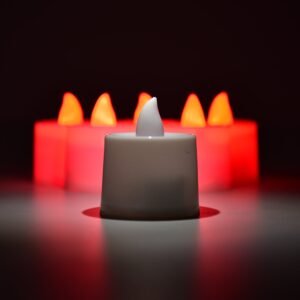 Red LED Flameless Tealight Candles – Safe & Smokeless Ambiance