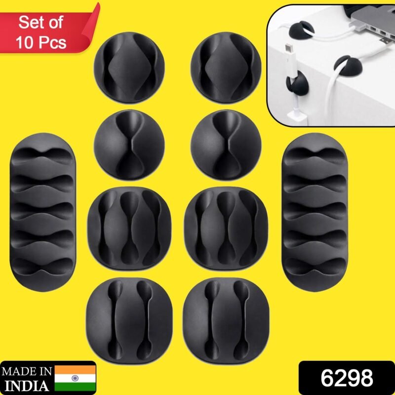 6298.jpg Cable Organiser Clips – Self-Adhesive Wire Management (10 Pc) | DigixDrive