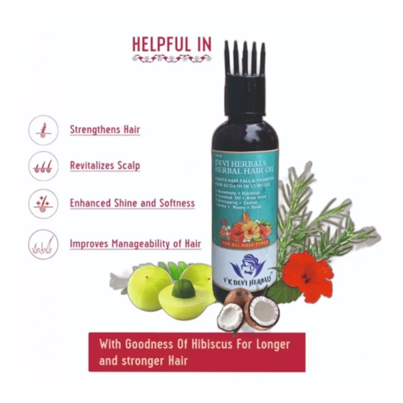 Generic Devi Herbels Rosemary Herbal 100 ML Hair Oil - Men's And Women's Hair Growth Oil