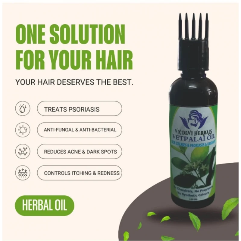 64030-3-1000x1000-1.webp Generic Devi Herbal Vetpalai 100 ML Oil - Anti-Dandruff And Psoriasis Relief Oil