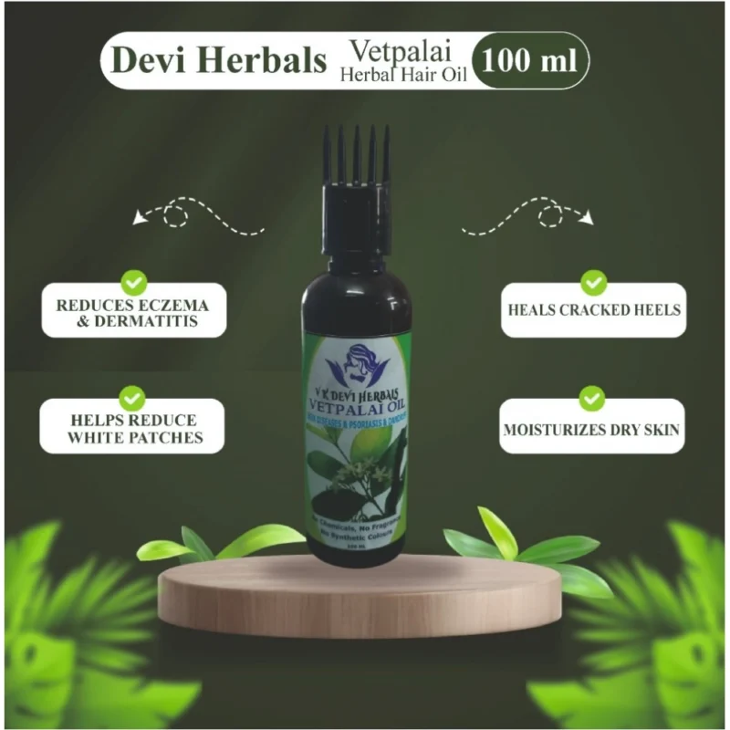 64030-4-1000x1000-1.webp Generic Devi Herbal Vetpalai 100 ML Oil - Anti-Dandruff And Psoriasis Relief Oil