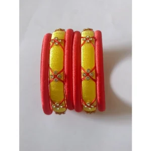 64601-2-1000x1000-1.webp Generic Women's Plastic Silk Thread Bangles (Lemon Yellow, Size: 2.2)