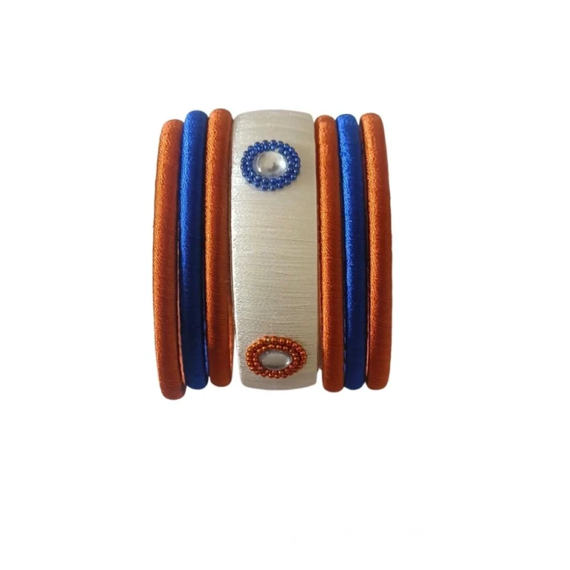 64602-1-1000x1000-1.webp Generic Women's Plastic Silk Thread Bangles (White-Brown-Blue, Size: 2.8)